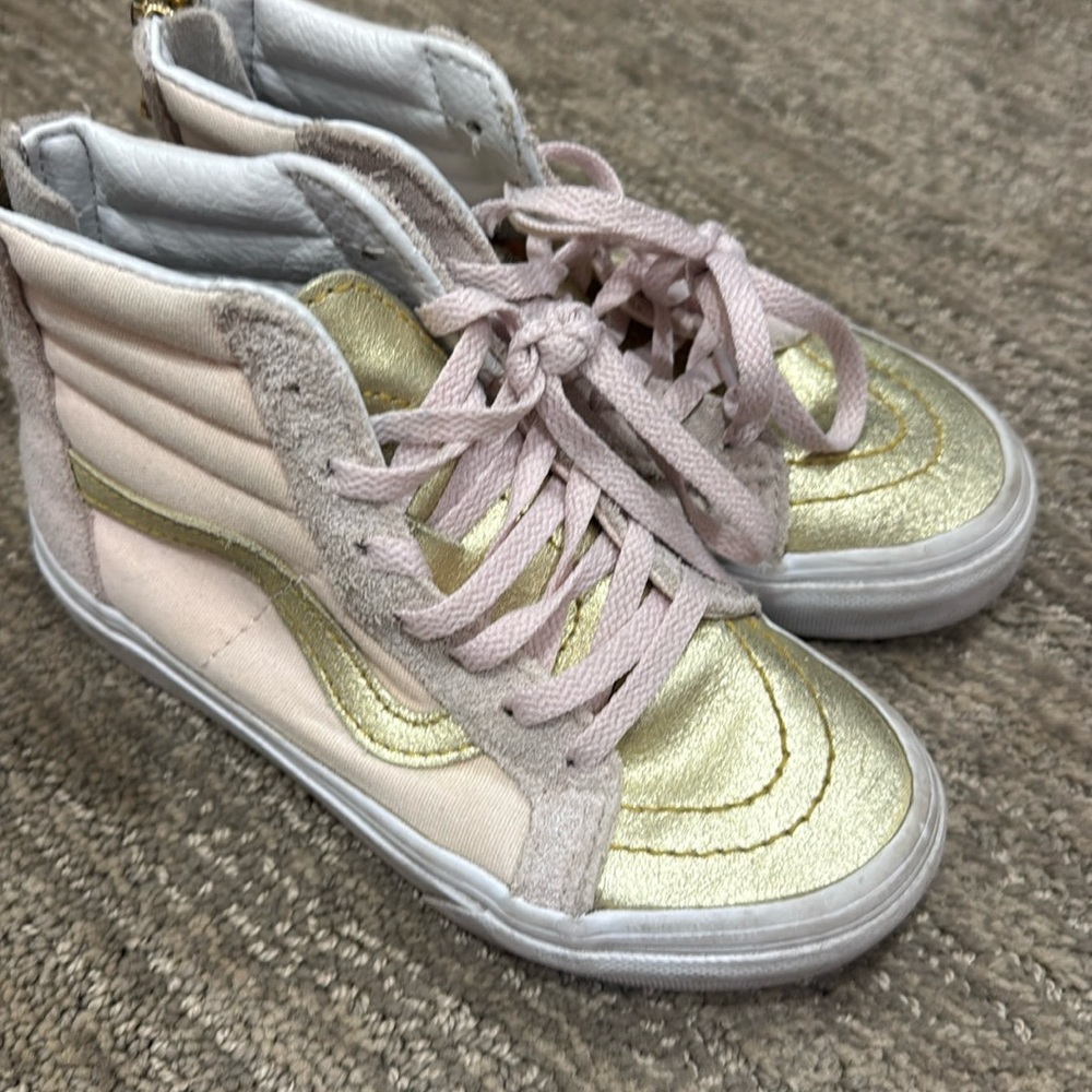 Gold and pink Vans